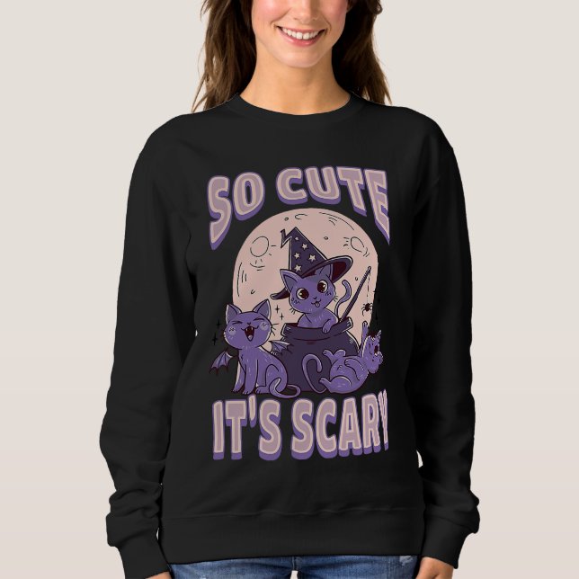 Sudadera Cute cat Halloween outfit so cute it's scary (Anverso)