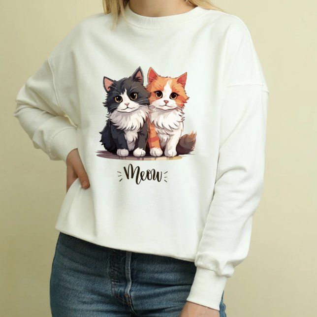 Sudadera Cute Cat Hoodie - "Meow Twin Cats" (Subido por el creador)