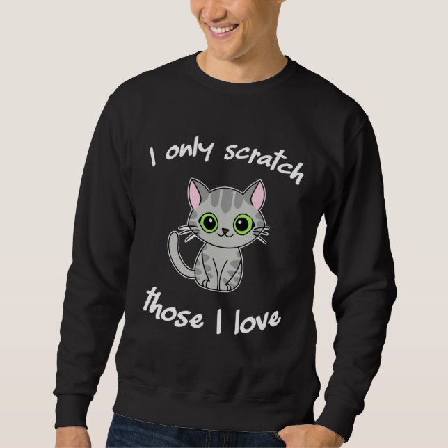 Sudadera Cute  cat humor green eyes kitty and kitten (Anverso)