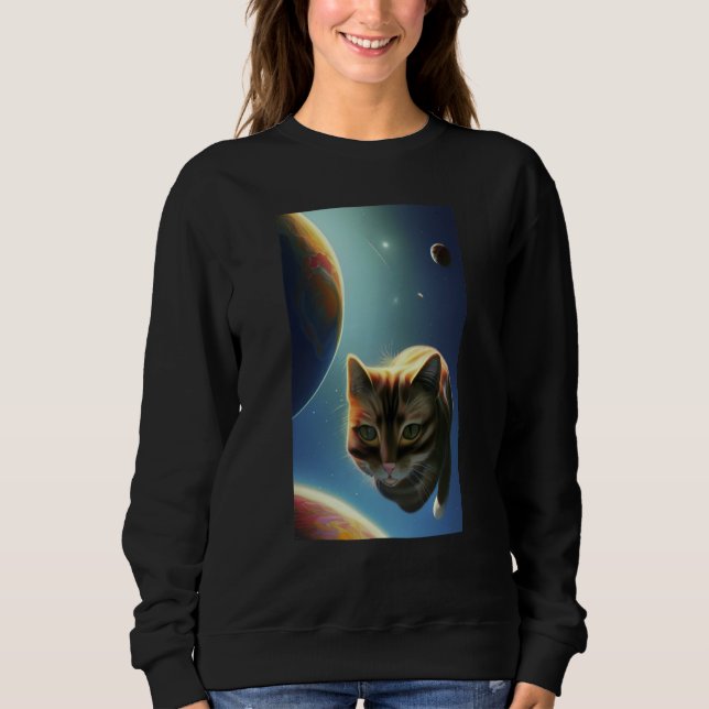 Sudadera Cute Cat in Space (Anverso)