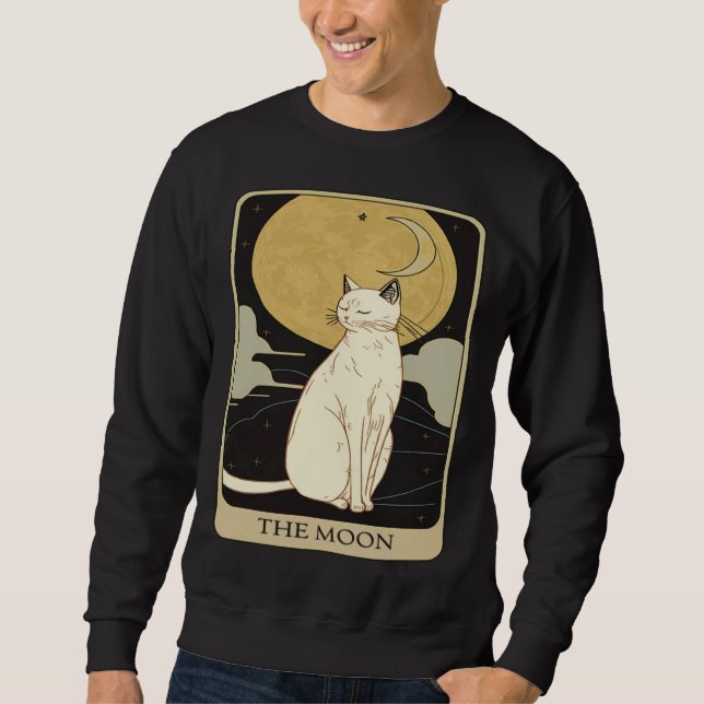 Sudadera Cute Cat Lover, Moon Tarot Card, Cat Tarot Card, F (Anverso)