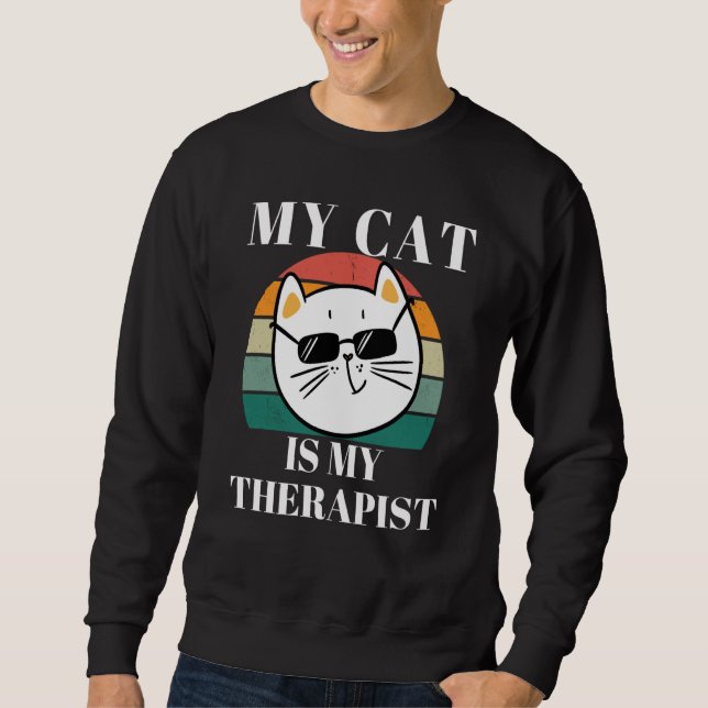 Sudadera Cute Cat My Cat is My Therapist (Anverso)