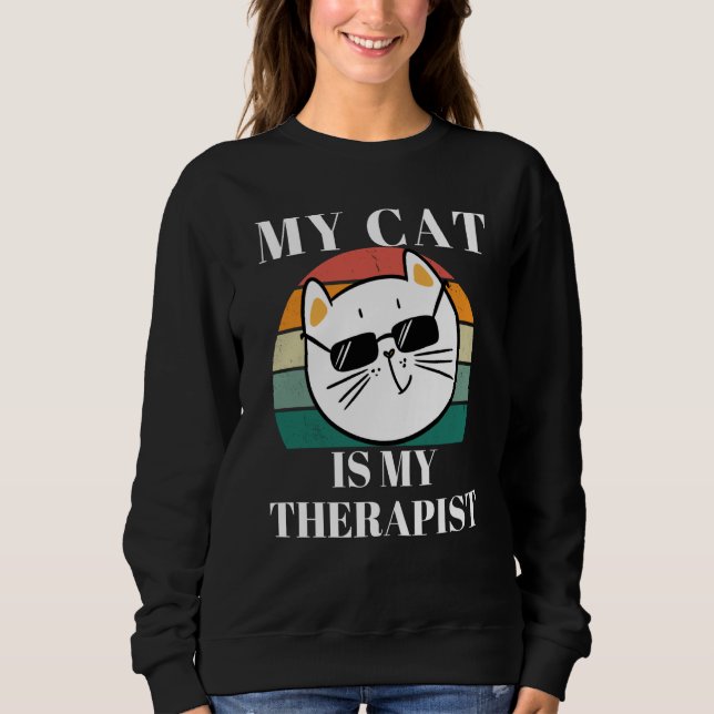 Sudadera Cute Cat My Cat is My Therapist (Anverso)
