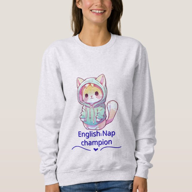 Sudadera Cute Cat Nap Champion Too T-Shirt (Anverso)