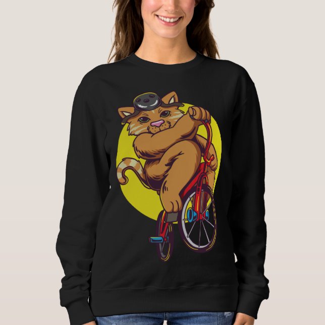 Sudadera Cute cat riding a BMX bike (Anverso)