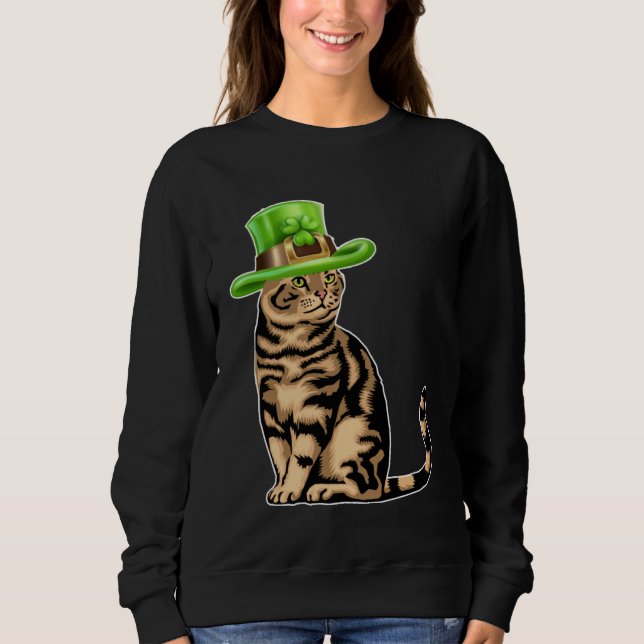 Sudadera Cute Cat Saint Patrick Day  Happy St Kitten Day (Anverso)