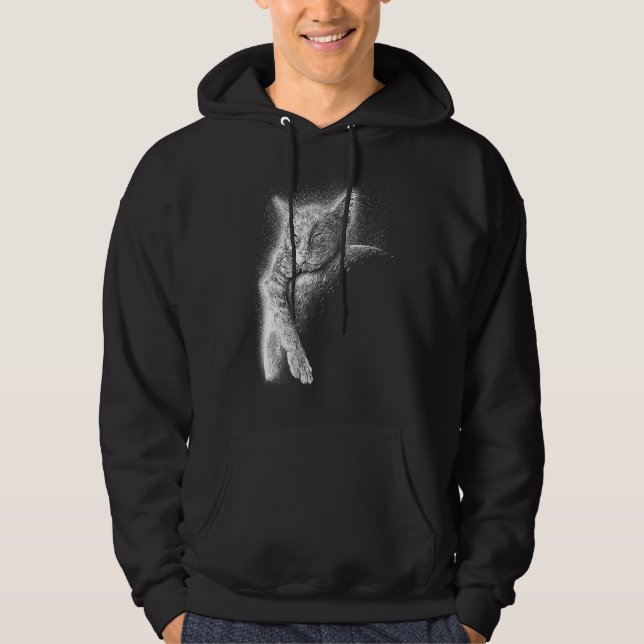 Sudadera Cute Cat Sleeping On The Moon Full Moon Space Kitt (Anverso)