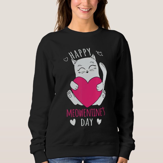 Sudadera Cute Cat Valentines Day Outfit For Women Or Girls  (Anverso)