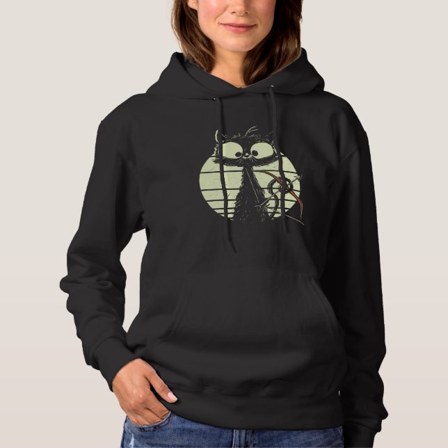 Sudadera Cute Cat With Bow And Arrow Archer Cat (Anverso)