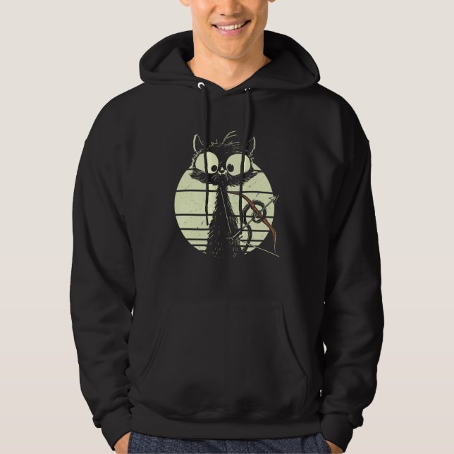 Sudadera Cute Cat With Bow And Arrow Archer Cat (Anverso)