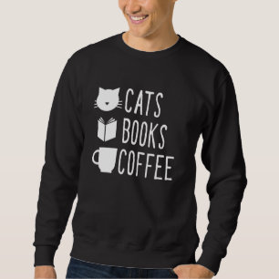 Sudadera Cute Cats Books Casa Mascota divertida de café