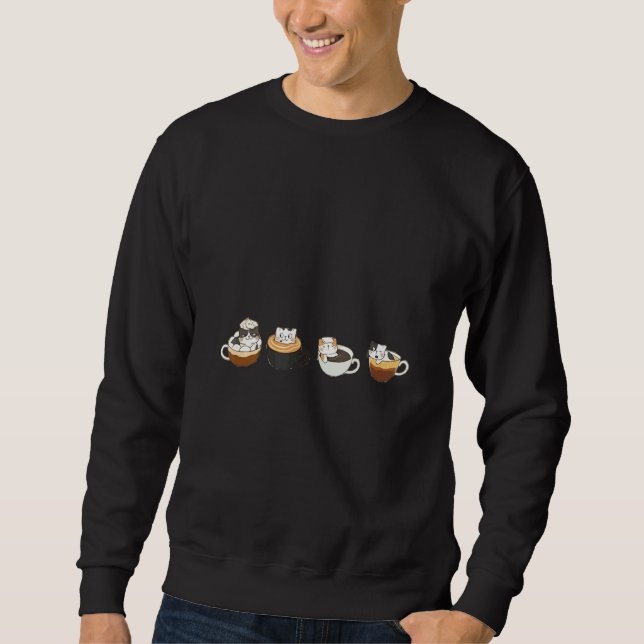 Sudadera Cute Cats & Coffee Cup Graphic Cat Owner Coffee (Anverso)