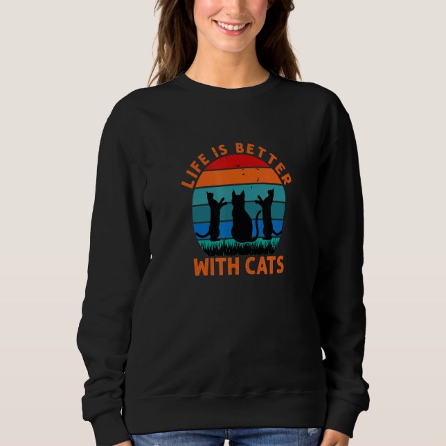 SUDADERA CUTE CATS SUN VINTAGE DESIGN (Anverso)