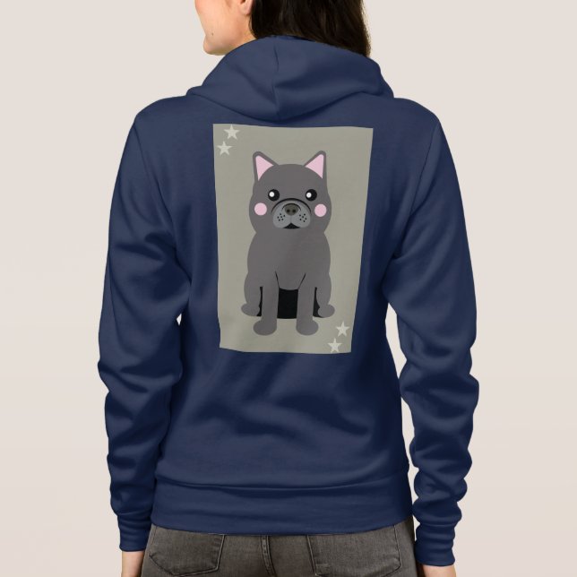 Sudadera Cute Cheeks Gray French Bulldog (Reverso)