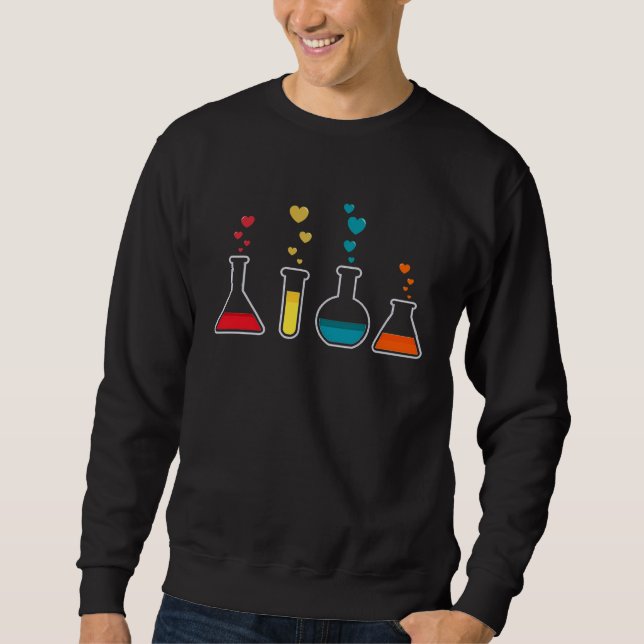 Sudadera Cute Chemistry Hearts Science Valentines  Nerd (Anverso)