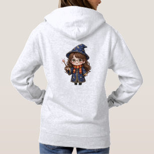 Sudadera Cute Chibi Clipart de niña bruja, PNG de bruja mág
