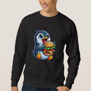 Sudadera Cute Chibi Pingüino Burger Fun Fast Food Art