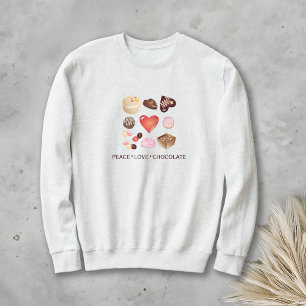 Sudadera Cute Chic Paz Amor Chocolate Corazón