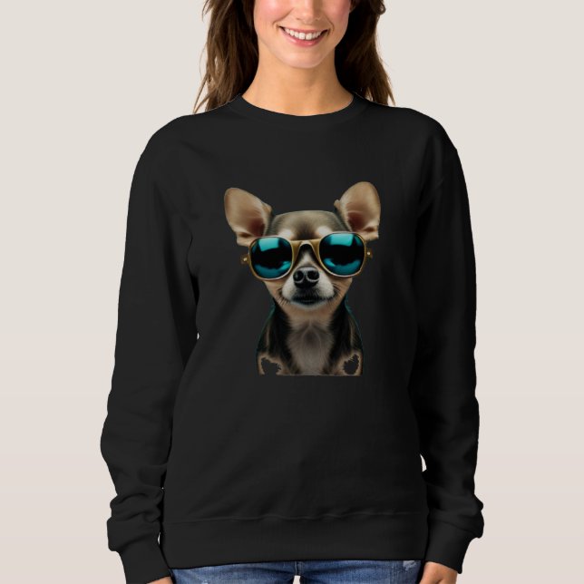 Sudadera Cute Chihuahua with Sunglasses (Anverso)