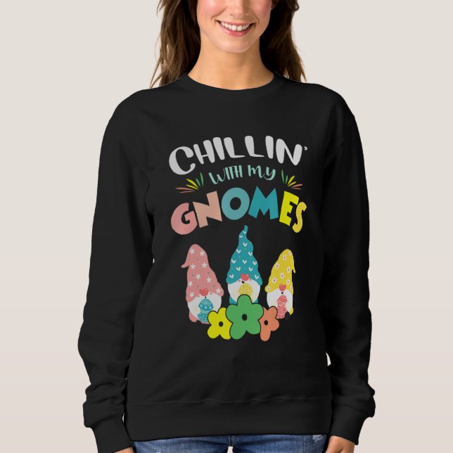 Sudadera Cute Chillinu2019 Con Mi Escuadrón De Gnomes Feliz (Anverso)