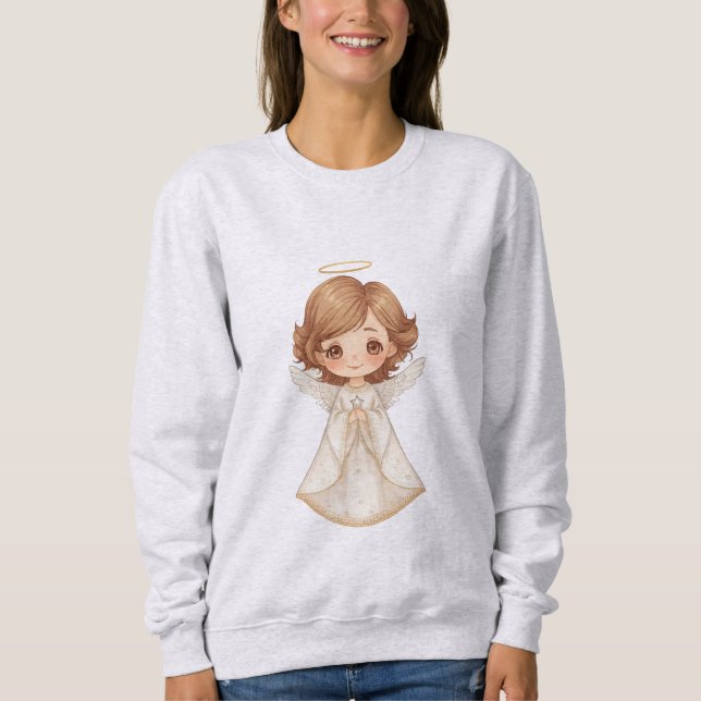 Sudadera Cute Christmas Angel Illustration (Anverso)
