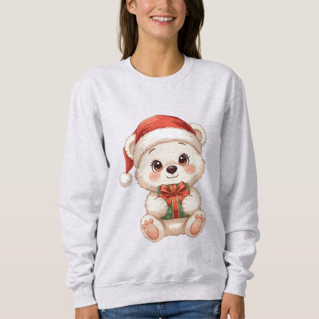 Sudadera Cute Christmas Bear Illustration (Anverso)
