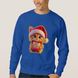 Sudadera **Cute Christmas Cat with Santa Hat – Funny Holida