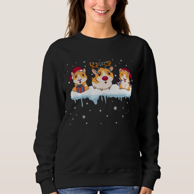 Sudadera Cute Christmas Guinea Pigs  Holiday  Animal (Anverso)