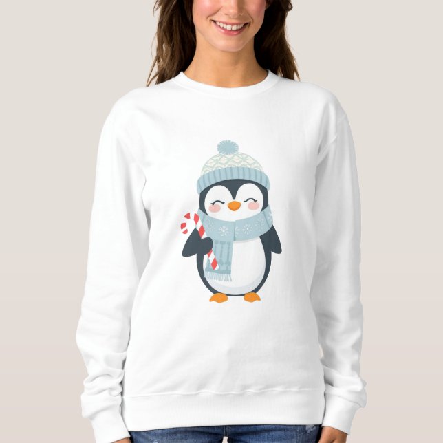 Sudadera Cute Christmas Penguin Illustration  (Anverso)