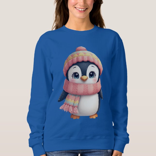 Sudadera Cute Christmas Penguin Illustration (Anverso)