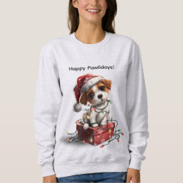 Sudadera Cute Christmas Puppy on Gift Box