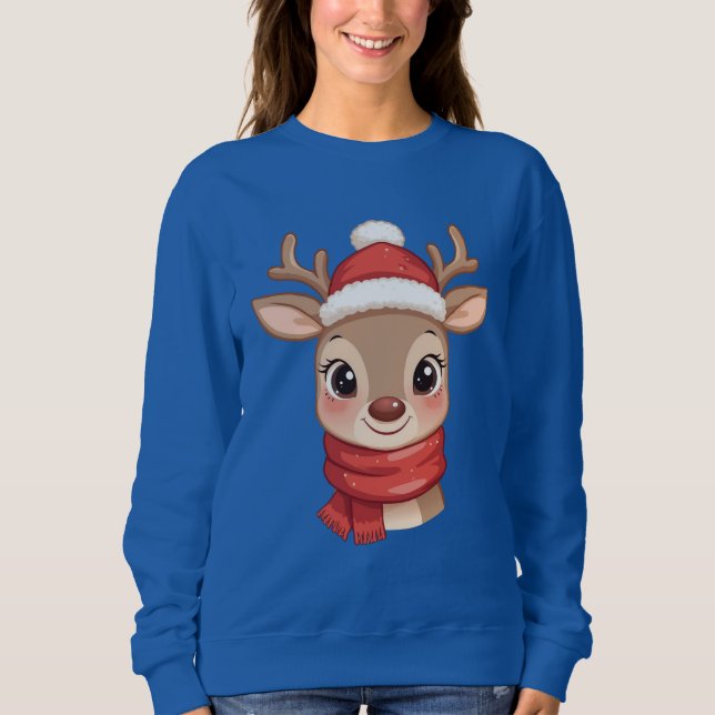 Sudadera Cute Christmas Reindeer Cartoon  (Anverso)