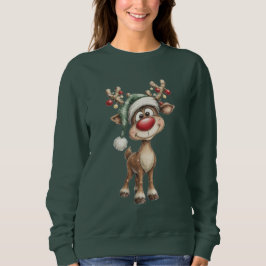 Sudadera Cute Christmas Reindeer Sweatshirt