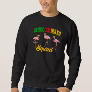 Sudadera Cute Cinco De Mayo Squad Sombrero Flamingos Mexica