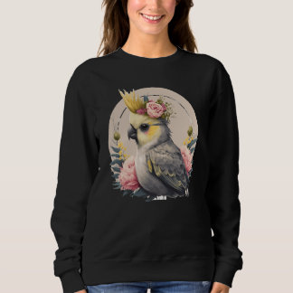 Sudadera Cute Cockatiel Parrot Bird Flower Crown Pet Birds