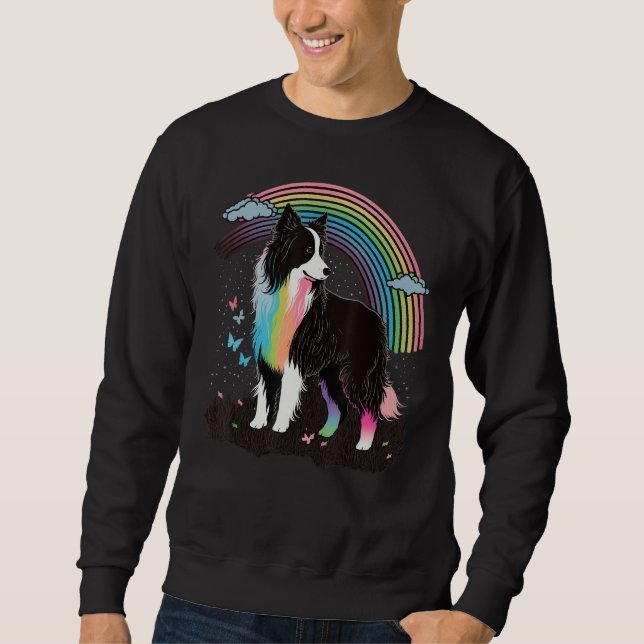 Sudadera Cute Colorful Rainbow Border Collie (Anverso)