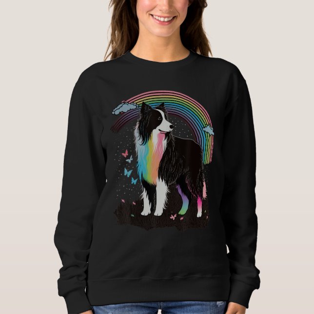 Sudadera Cute Colorful Rainbow Border Collie (Anverso)