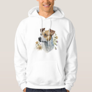 Sudadera Cute colorido acuarela Floral Jack Russell Dog