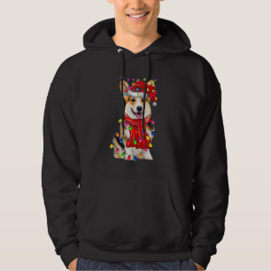 Sudadera Cute Corgi Árbol de Navidad Iluminación Perro