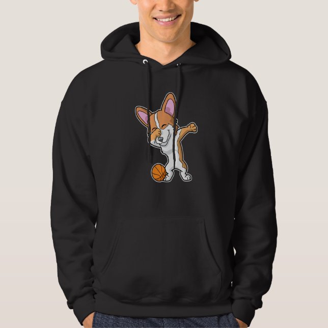 Sudadera Cute Corgi Dog Basketball Premium (Anverso)
