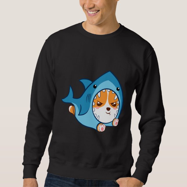 Sudadera Cute Corgi Shark (Anverso)