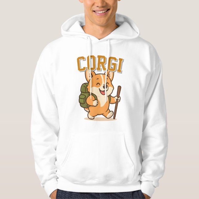 Sudadera Cute Corgi Unisex Hombre Ropa mujer adorable (Anverso)