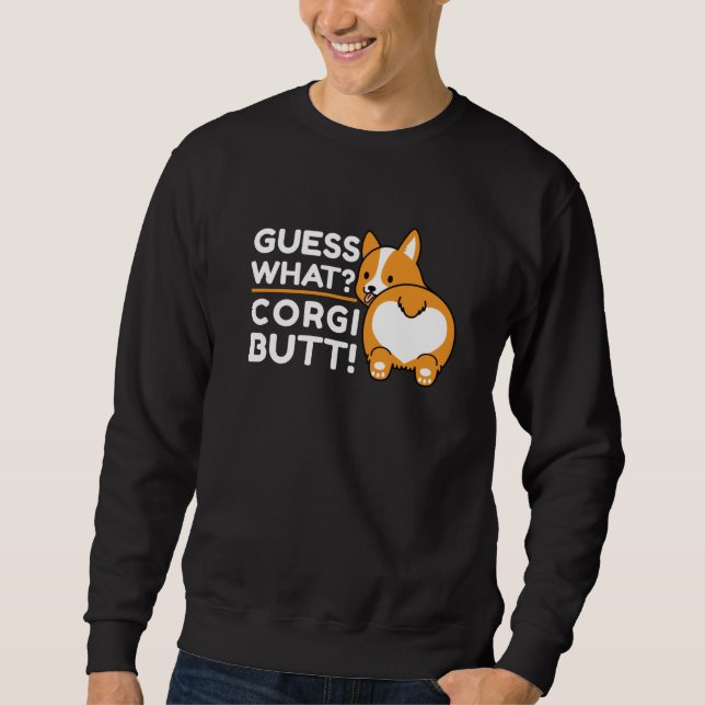 Sudadera Cute Corgis - Divertido Adivinamiento ¿Qué? ¡Corgi (Anverso)