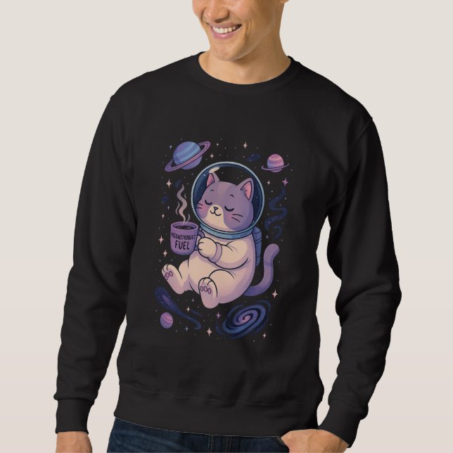 Sudadera Cute Cosmic Cat Art | Meowstronaut Fuel Mug & Tee (Anverso)