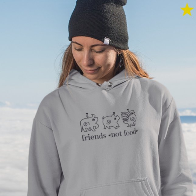 Sudadera Cute Cow Chicken Pig Doodle Vegan Vegetarian (Subido por el creador)