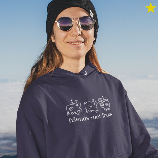 Sudadera Cute Cow Chicken Pig Doodle Vegan Vegetarian (Subido por el creador)