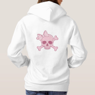 Sudadera Cute Cráneo Rosa Pastel con Lazo y Huesos Cruzados