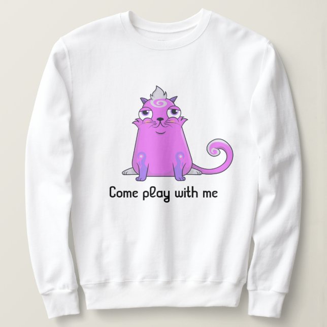 Sudadera Cute cryptokitty Bella quiere jugar (Anverso del diseño)