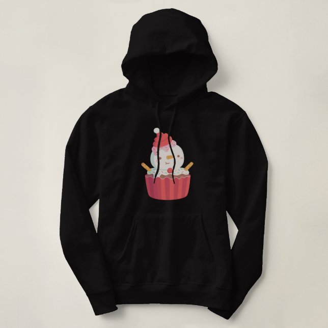 Sudadera Cute Cupcake de Muñeco de Nieve Divertido (Diseño del anverso)