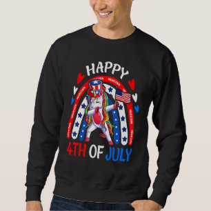 Sudadera Cute Dab Unicornio Rainbow American Flag Happy 4t